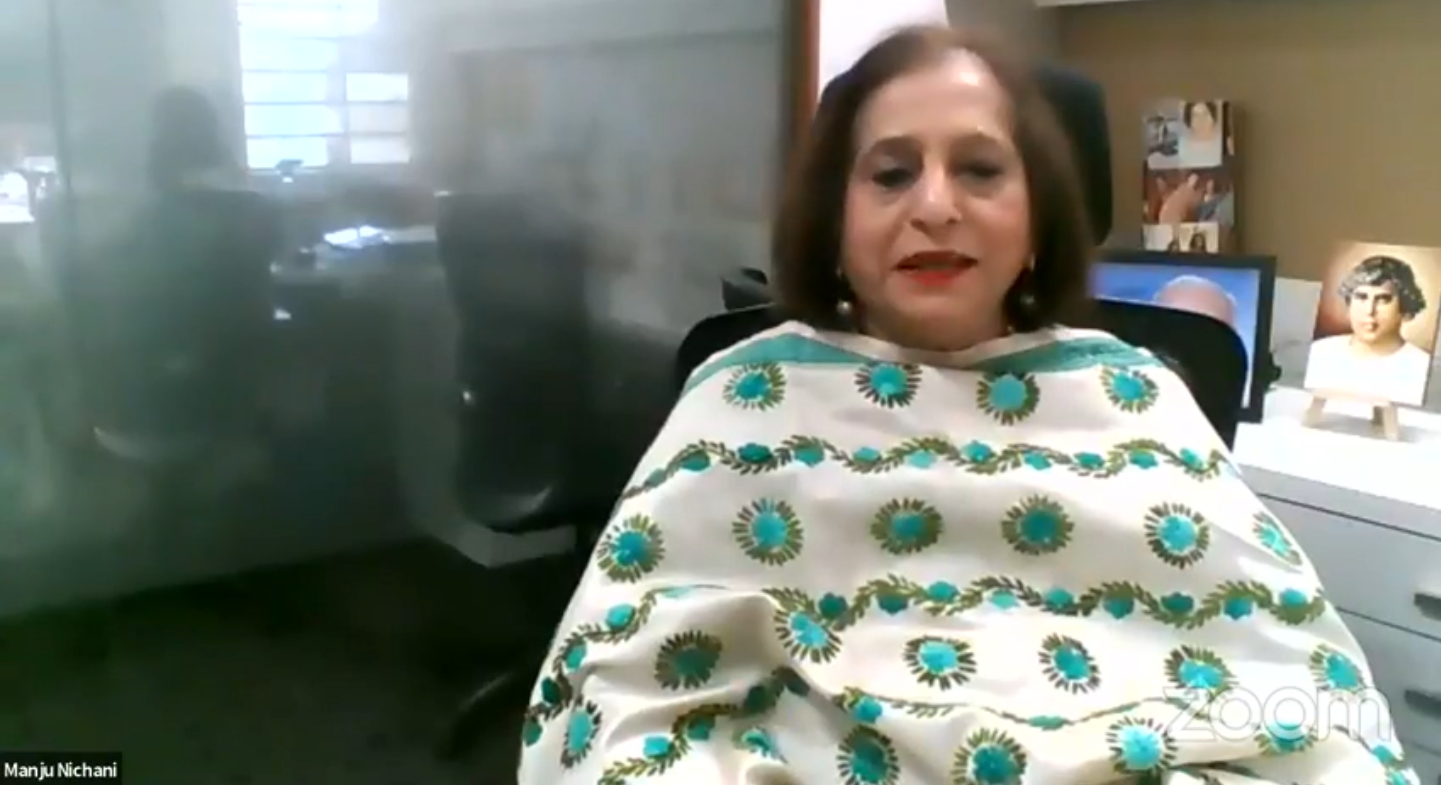 Dr. Manju Nichani expressing her love